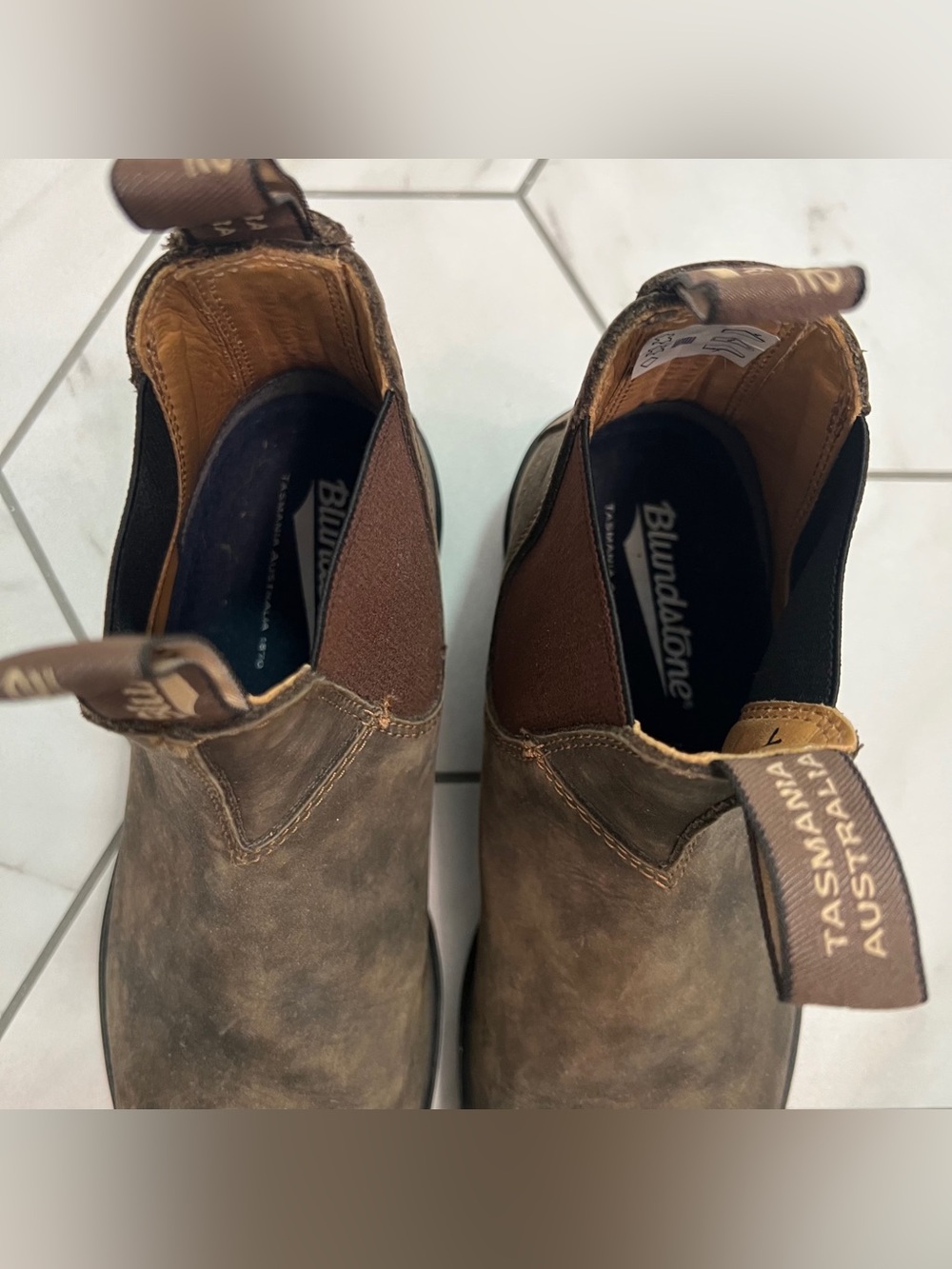 Blundstone 585 Rustic Brown Premium Leather Chelsea Boots Size 7.5 Womens - Picture 3 of 12